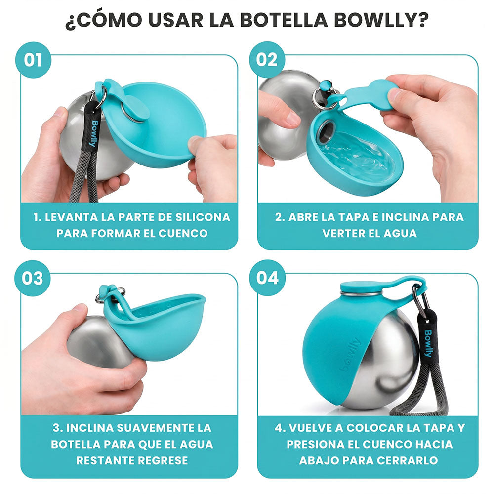 Bowlly - Botella Portátil Para Perros